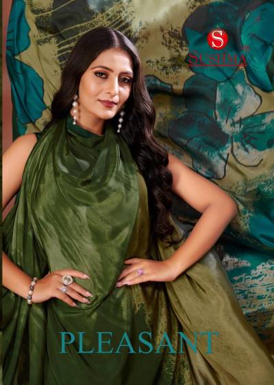 SUSHMA PLEASANT 11001A TO 11006 DESIGNER PRINTED CREPE SAREE WHOLESALER IN INDIA